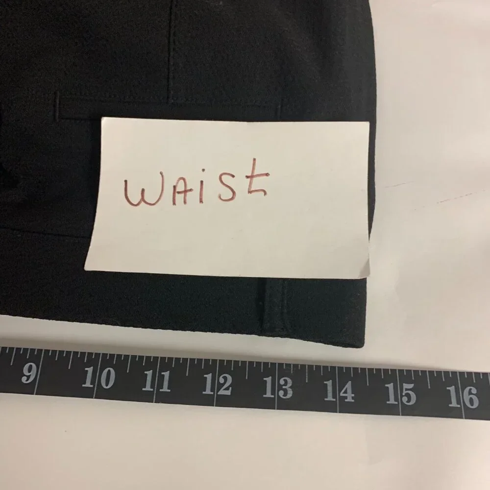 Mario Serrani Pants Size Small Black NWT Textured Straight Leg Classic Preppy - Picture 7 of 12